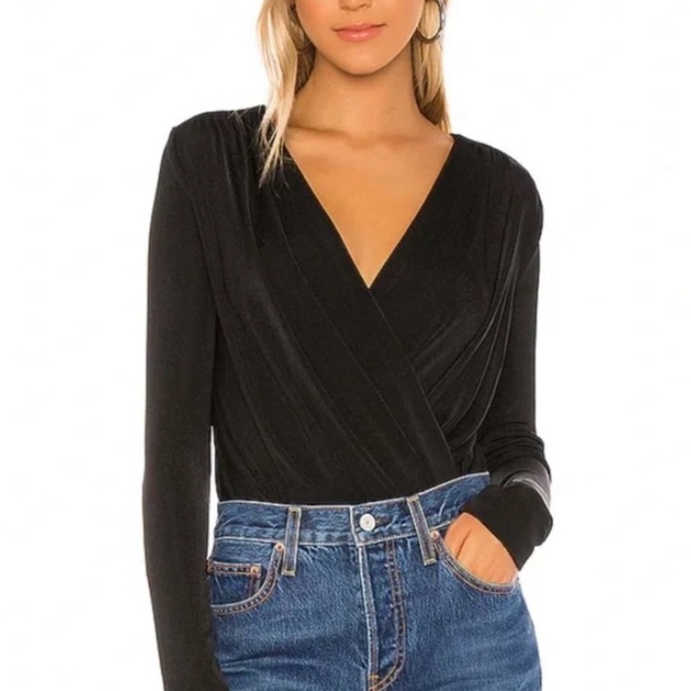 Free People Turnt V-neck long sleeve body suit